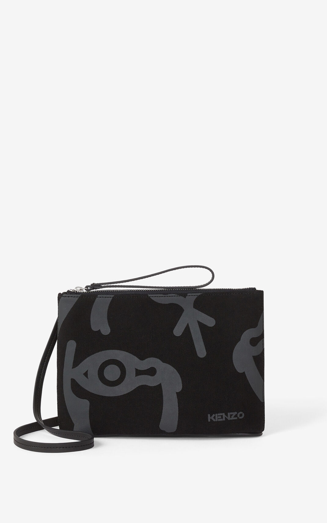 Kenzo Arc canvas and shoulder strap Crossbody Torbe Ženske - Crne - Hrvatska BXUHJP872